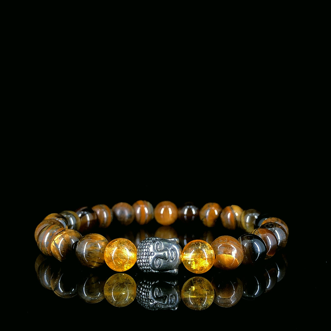 Tiger Eye And Citrine Bracelet For Men | Buddha Balance Edition